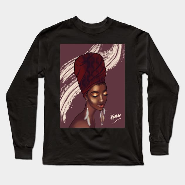 Afrikan Queen Long Sleeve T-Shirt by JJacobs